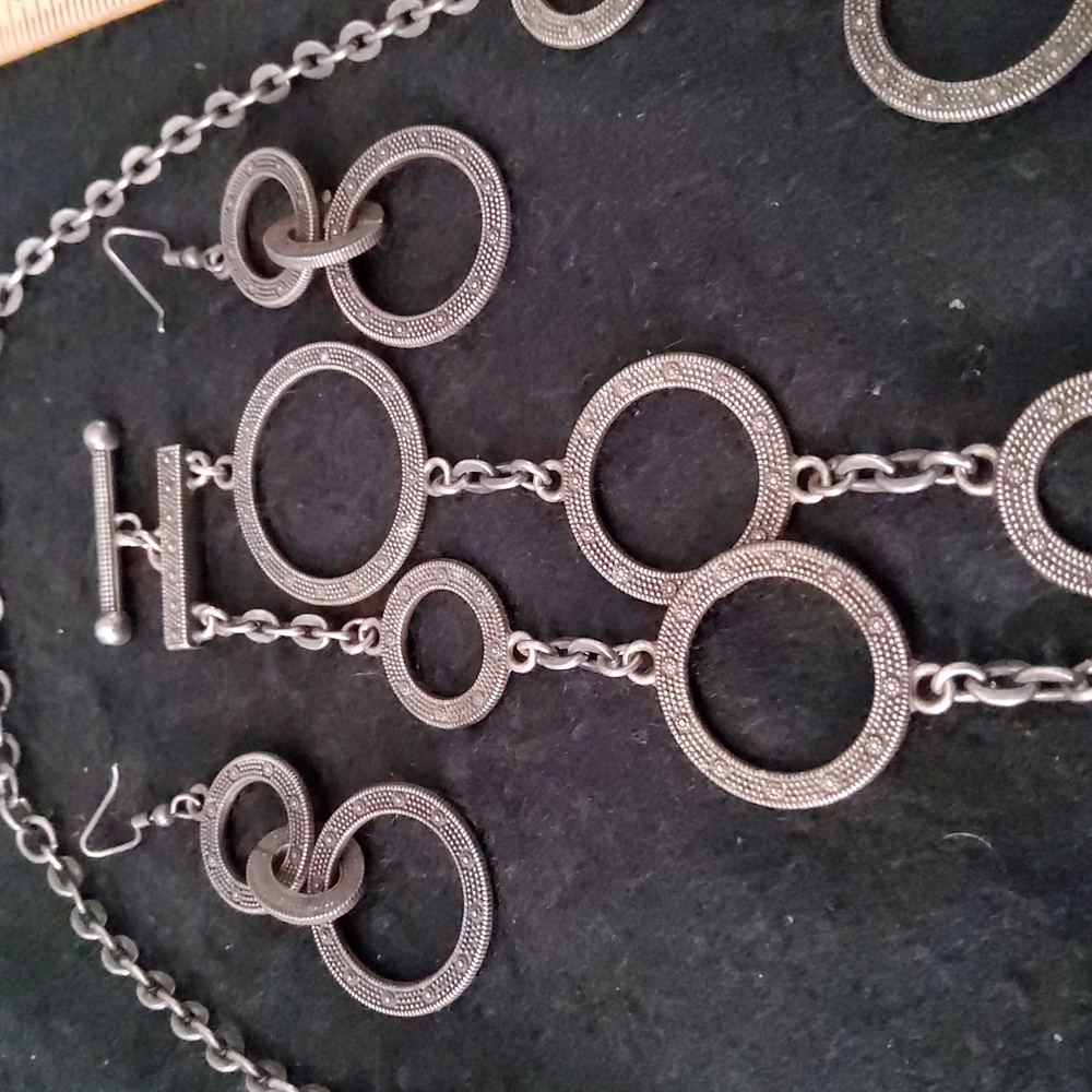 Brighton Full Parure (3pc) Necklace Earrings and Bracelet Circles